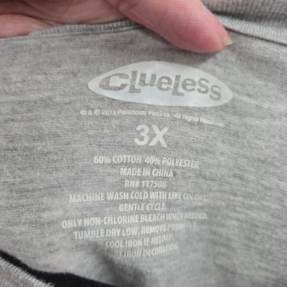 Clueless Grey Short-Sleeved Crop Top Size 3x - Picture 3 of 5